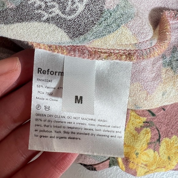 REFORMATION Jade in Pink Conga Tropical Print Midi Dress Size M - Picture 8 of 8